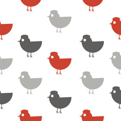 Cute Chicken vector seamless pattern