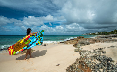 Woman at Anguilla island, caribbean