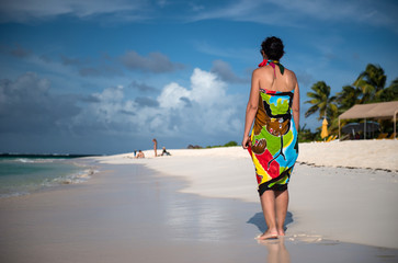 Woman at Anguilla island, caribbean