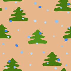 Seamless pattern with firs