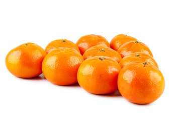 Fresh and ripe tangerines on white background (photos from a different angle in the portfolio)