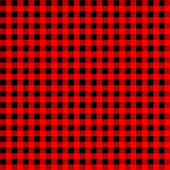 Gingham seamless red and black pattern. Texture from squares for plaid, tablecloths, clothes, shirts, dresses, paper, bedding, blankets, quilts and other textile products. Vector illustration EPS 10