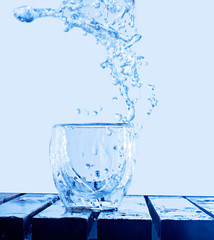 glass of water pouring spray