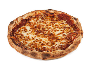 Pizza Margherita on a white background
