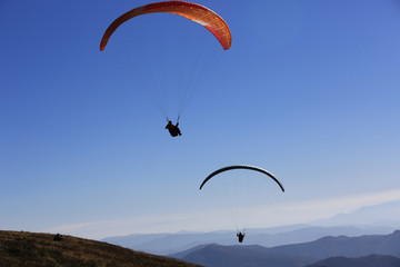 fly paraglider in sky