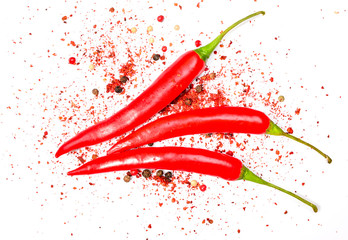 Red chili pepper isolated on a white background