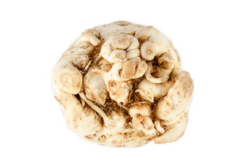 Celery root on a white background (view from a different angle in the portfolio)