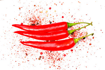 Red chili pepper isolated on a white background