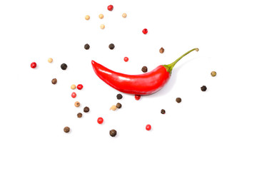 Red chili pepper isolated on a white background