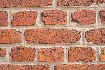 Hintergrund Mauer aus alten Ziegelsteinen closeup - Background wall of old bricks closeup