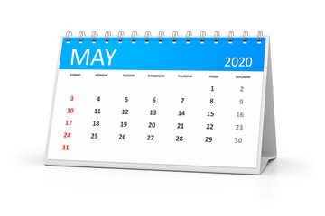 table calendar 2020 may