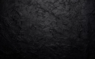 Tuinposter Black stone texture, dark slate background, top view © xamtiw
