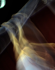 Gymnastics competitions shot with a long shutter speed.