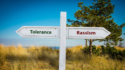 Street Sign Tolerance versus Rassism