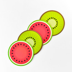 Sliced juicy fruit. Cocktail dessert.