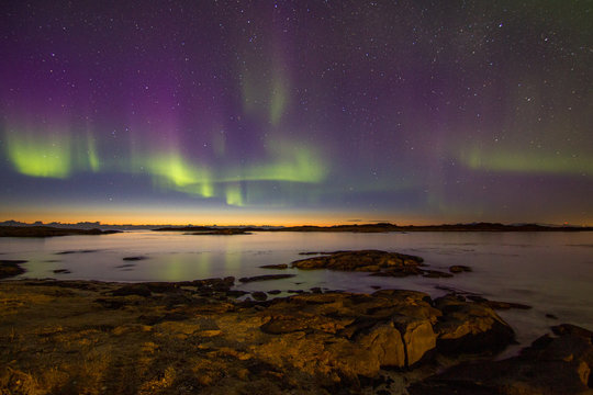 Aurora Borealis, Northern Lights In Lofoten, Norway. Once In A Lifetime Experience.