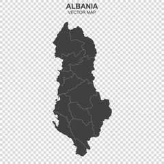 vector map of Albania on transparent background
