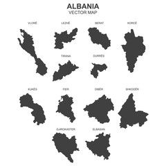 vector map of Albania on white background