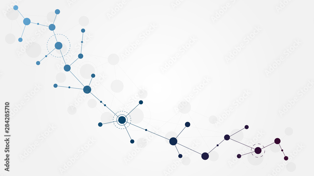 Poster Abstract geometric connect lines and dots.Simple technology graphic background.Illustration Vector design Network and Connection concept.