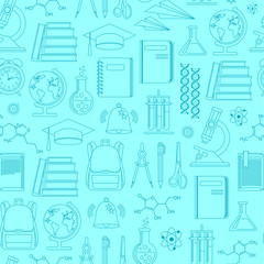 Back to school. Seamless pattern. Vector illustration with infinitely repeating elements