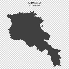 vector map of Armenia on transparent background