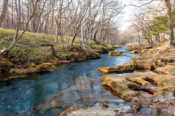 Autumn Colors and Ryuzu waterfall ( Dragon Head Waterfall ) in Nikko national park, Nikko Tochigi, Japan （Senjogahara plateau）