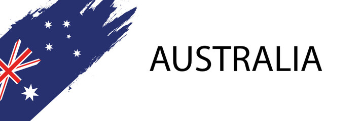 Country Flags -Australia- Brush Strokes Painted Flag with White Background