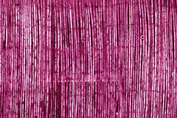 Weathered bamboo fence in pink tone.