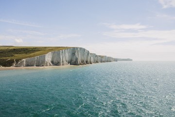 Beautiful shot of the Seven Sisters in East Sussex - obrazy, fototapety, plakaty