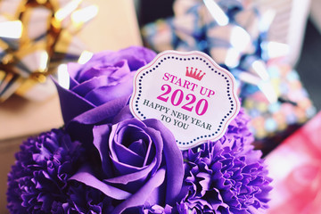 Start Up 2020 with colorful decoration.