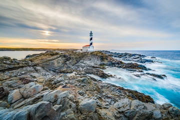 Favaritx Lighthouse in Minorca, Spain.