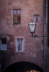 Streets of the old European city, Siena, Italy.