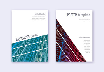 Geometric cover design template set. Red white blu