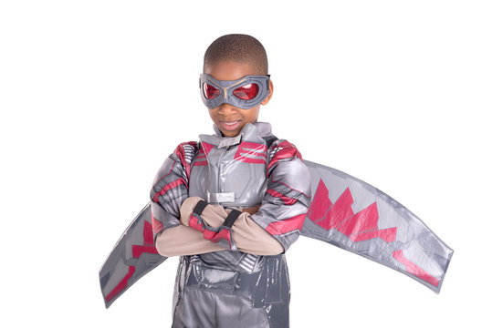 little boy posing on halloween