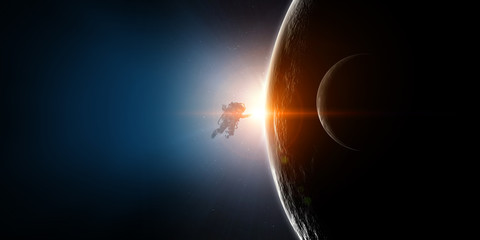 Abstract planets and space background