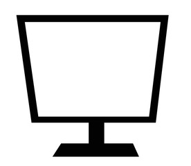 Black blank monitor on a white background. Icon. Vector illustration.