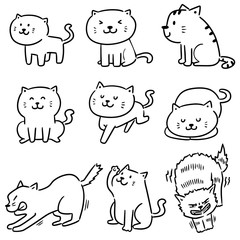 vector set of cats