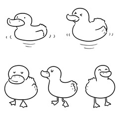 vector set of duck