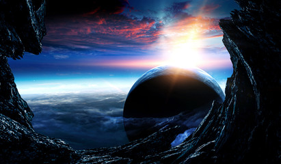 Fototapeta premium Abstract planets and space background