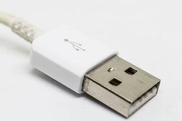 usb connector on white background