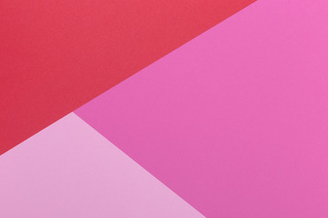 Fototapeta premium Paper pink, red, pastel empty background, geometrically located. Color blank for presentations, copy space.