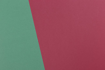 Paper green, burgundy empty background, geometrically located. Color blank for presentations, copy space.
