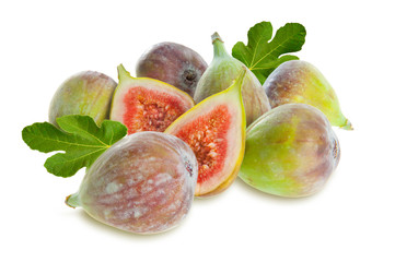 Feigen dekoriet mit Blatt