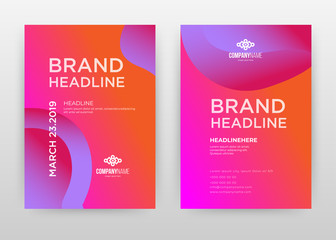 Magenta purple design for annual report, brochure, flyer, poster. Liquid magenta purple colorful background vector illustration for flyer, leaflet, poster. Business abstract A4 brochure template.