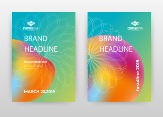 Liquid colorful green, blue, purple, orange geometric, geometry design for annual report, brochure, flyer, poster. Lines flower background vector illustration for flyer. Business abstract A4 template.