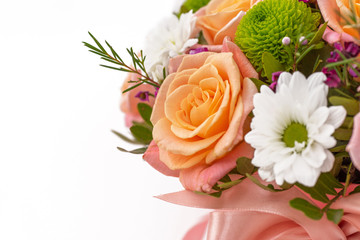 Beautiful flower bouquet, isolated on white background