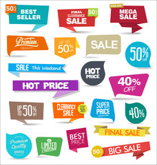 Sale colorful badges and stickers design illustration 