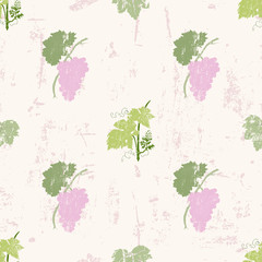 grungy vine and grape seamless pattern - 284295704