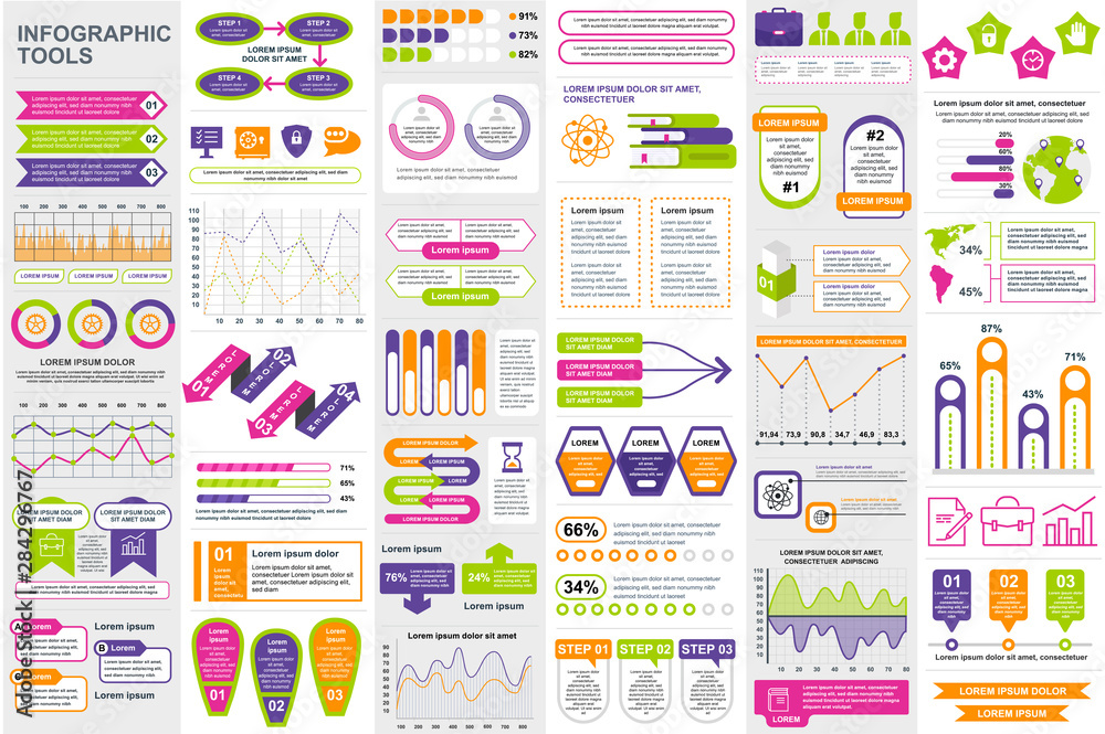 Leinwandbilder infographic elements data visualization vector design template. can be used for steps, options, busi