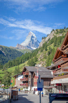 Pictures of Zermat town and mountain
